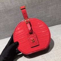 Replica Louis Vuitton original Croco Leather petite boite chapeau M43516 red GL04344