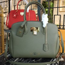 Replica Louis Vuitton Veau Nuage Leather Milla MM M51685 green GL01630