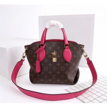 Replica Luxury Louis Vuitton Monogram Canvas FLOWER ZIPPED TOTE BB M44350 rose GL03252