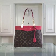 Replica Luxury Louis Vuitton Monogram Canvas Pallas Shopper M51197 Red GL01714