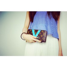 Copy Louis Vuitton new products wallets 60928 light blue Wallets GL03821