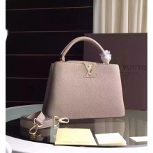 Fake Louis Vuitton Capucines BB Tote Bag 94754 Light Grey GL03567