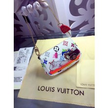 Fake Louis Vuitton Monogram Multicolore Milla Clutch M41655 White GL01183