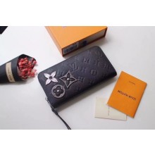 Hot Replica louis vuitton original Monogram Empreinte Ariane zippy Wallet 62069 black GL01185