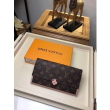 Imitation 1:1 Louis vuitton monogram canvas flore wallet 64586 pink GL04271