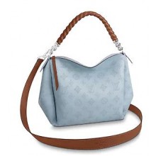 Knockoff 1:1 Louis Vuitton original Mahina Leather BABYLONE CHAIN BB M53153 BLEU HORIZON PUMPKIN GL04656