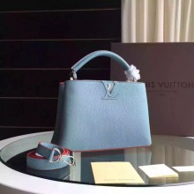 Knockoff Louis Vuitton Capucines BB Tote Bag 94754 Light Blue GL01272