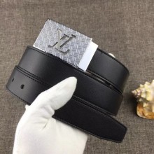 Louis Vuitton Calf leather Belt wide 3.4CM 2281 black GL01482