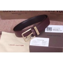 Louis Vuitton Calf leather Belt wide 3.5CM 2272 Deep red GL02239