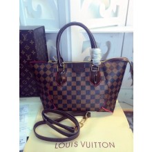 Louis Vuitton Damier Ebene Canvas Tote Bag M41551 Red GL01362