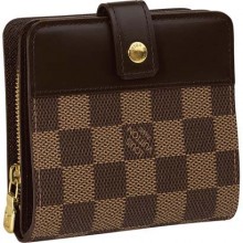 Louis Vuitton Damier Ebene Canvas Zipped Compact Wallet N61668 GL02220