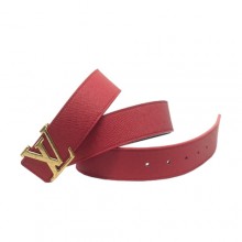 Louis Vuitton LV Initials Taiga Leather Belt M2533S Carmine GL04436