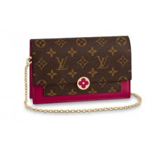 Louis Vuitton Monogram Canvas FLORE Chain Wallet M67404 Lie De Vin GL02062