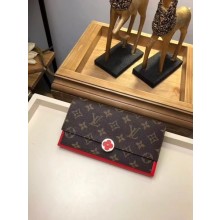 Louis vuitton monogram canvas flore wallet 64586 red GL03479