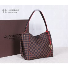 Louis Vuitton Monogram Damier Ebene Canvas Caissa HOBO Bag 41555 Red GL02246