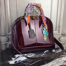 Louis Vuitton Monogram Vernis Original leather Alma Tote Bag M54395 purple GL03449