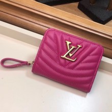 LOUIS VUITTON NEW WAVE COMPACT WALLET M63789 Peach red GL03863