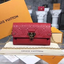 Louis vuitton original mongram empreinte CHAIN WALLET M63399 RED GL02941