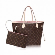 Louis vuitton original monogram canvas neverfull mm M50366 pink GL00525