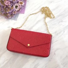 Louis Vuitton Original pochette felicie monogram empreinte shoulder bag M64064 Cerise GL01141