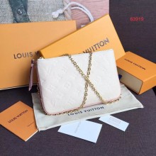 Louis Vuitton POCHETTE DOUBLE ZIP M63919 white GL04245