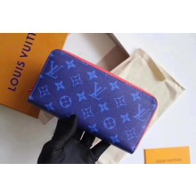 Louis vuitton RIBBON Monogram Canvas wallet M60019 blue GL01788