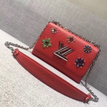 louis vuitton TWIST Original leather Shoulder Bag 50272 red GL01825