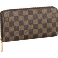 Luxury Louis Vuitton N60015 Damier Ebene Canvas Zippy Wallet Ebene GL02298