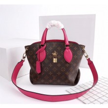 Replica Luxury Louis Vuitton Monogram Canvas FLOWER ZIPPED TOTE BB M44350 rose GL03252