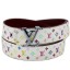 Copy Monogram Multicolore Gold Buckle Leather Belt LB023 GL00259