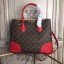 Fake louis vuitton original Leather Monogram Canvas Tote Bag M41597 red GL01674