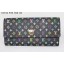 Imitation Louis Vuitton handbag monogram multicolore black sarah wallet 61734 (grenade lining) GL02173