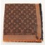 Imitation Louis Vuitton scarf cashmere cotton 099-5 coffee&yellow GL00632