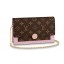 Imitation Top Louis Vuitton Monogram Canvas FLORE Chain Wallet M67405 pink GL01980