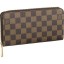 Luxury Louis Vuitton N60015 Damier Ebene Canvas Zippy Wallet Ebene GL02298