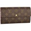 Top Louis Vuitton M60105 Monogram Canvas Sarah Wallet Leopard Blanc Corail GL02781