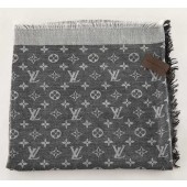 2015 Louis Vuitton scarf cashmere cotton 099-12 dark gray Scarf GL01905