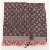 2015 Louis Vuitton scarf cashmere cotton 099-7 black&pink GL03171