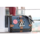 Best Louis Vuitton TWIST MM M50296 blue GL00900