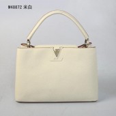 Copy 2014 louis vuitton capucines mm m48865 white bag GL02630