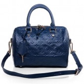 Copy Best Louis Vuitton monogram empreinte speedy bandouliere 25 handbag M40762 blue GL01233