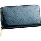 Copy Louis Vuitton M93722 Monogram Vernis Zippy Wallet Bleu Nuit GL03176