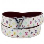 Copy Monogram Multicolore Gold Buckle Leather Belt LB023 GL00259