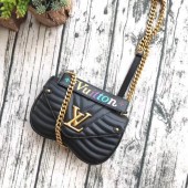 Designer Imitation LOUIS VUITTON NEW WAVE CHAIN BAG PM M51683 black GL04487