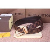 Fake Best Louis Vuitton Calf leather Belt wide 3.5CM 2272 brown GL02888