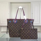 Fake Louis Vuitton Monogram Canvas NEVERFULL MM 41663 Purple GL00080