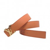 Imitation 1:1 Louis Vuitton LV Initials Taiga Leather Belt M2532S Orange GL01416