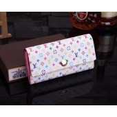 Imitation AAAAA Louis Vuitton Monogram Multicolore Sarah Wallet 93745 White GL01032