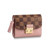 Imitation Louis Vuitton CROISETTE COMPACT WALLET N60208 pink GL00220