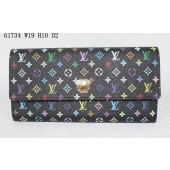 Imitation Louis Vuitton handbag monogram multicolore black sarah wallet 61734 (grenade lining) GL02173